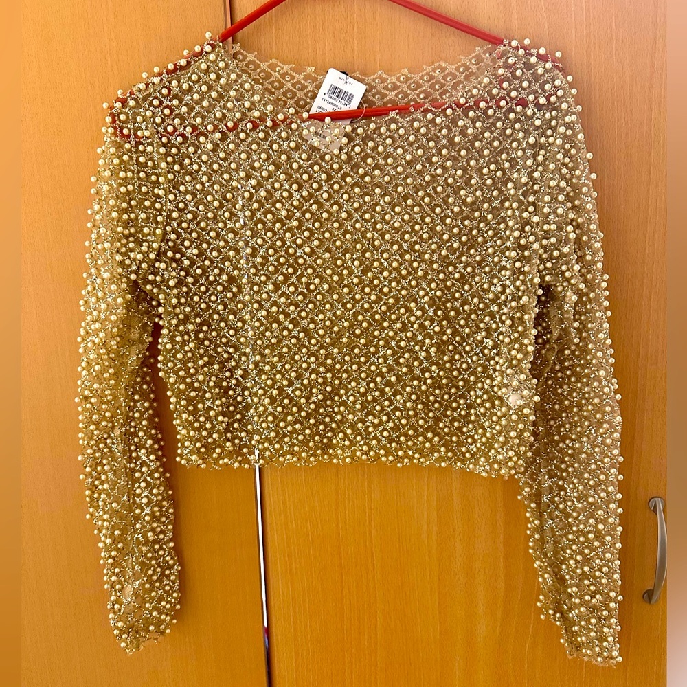Windsor Pearl and Sequin Long Sleeve Blouse Shirt